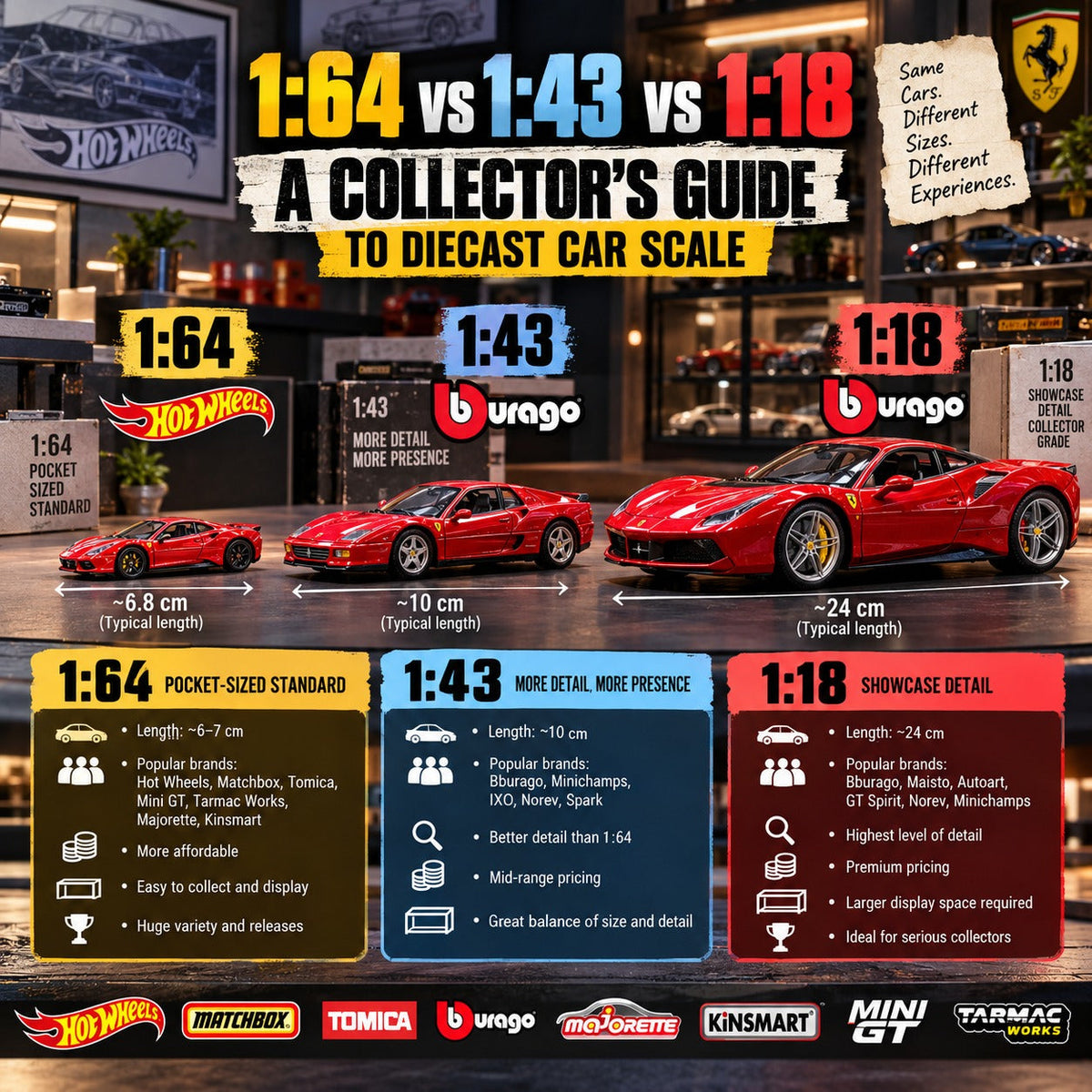 1:64 vs 1:43 vs 1:18: A Collector's Guide to Diecast Car Scale