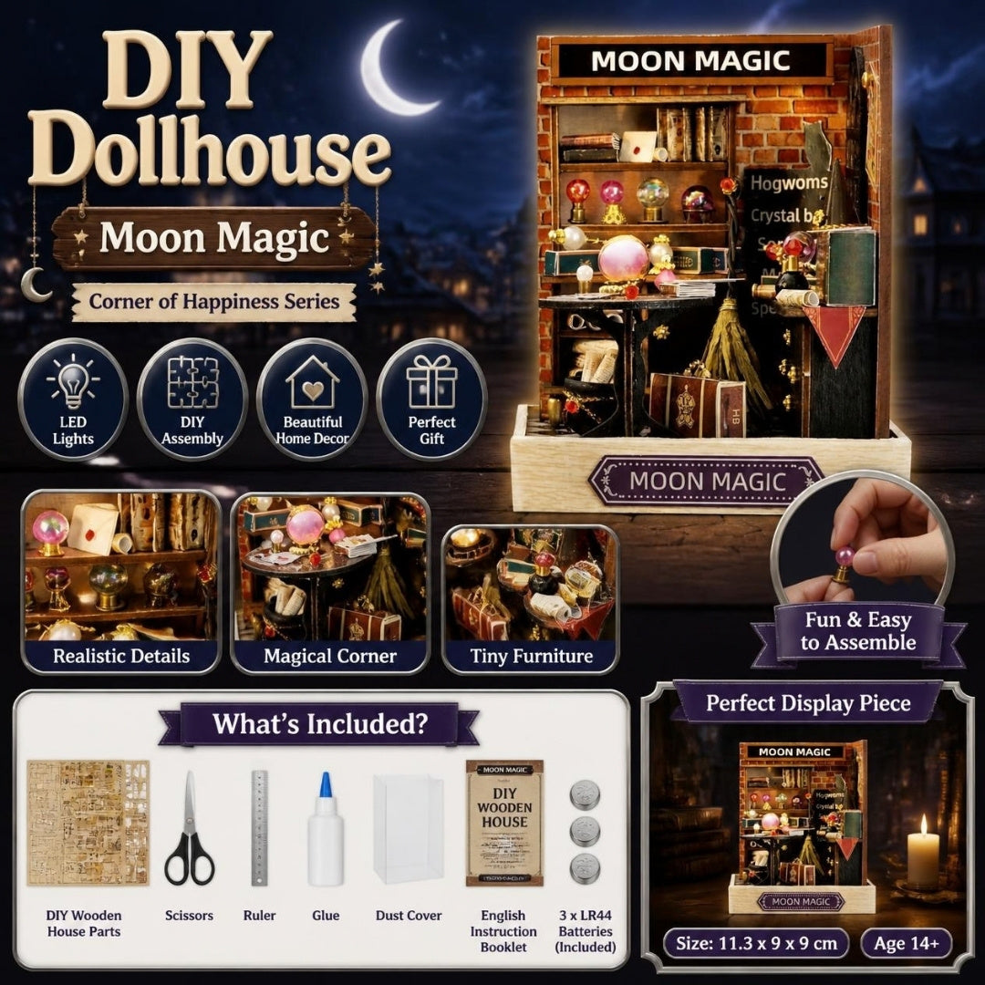 DIY Dollhouse Moon Magic miniature kit - what's included and features