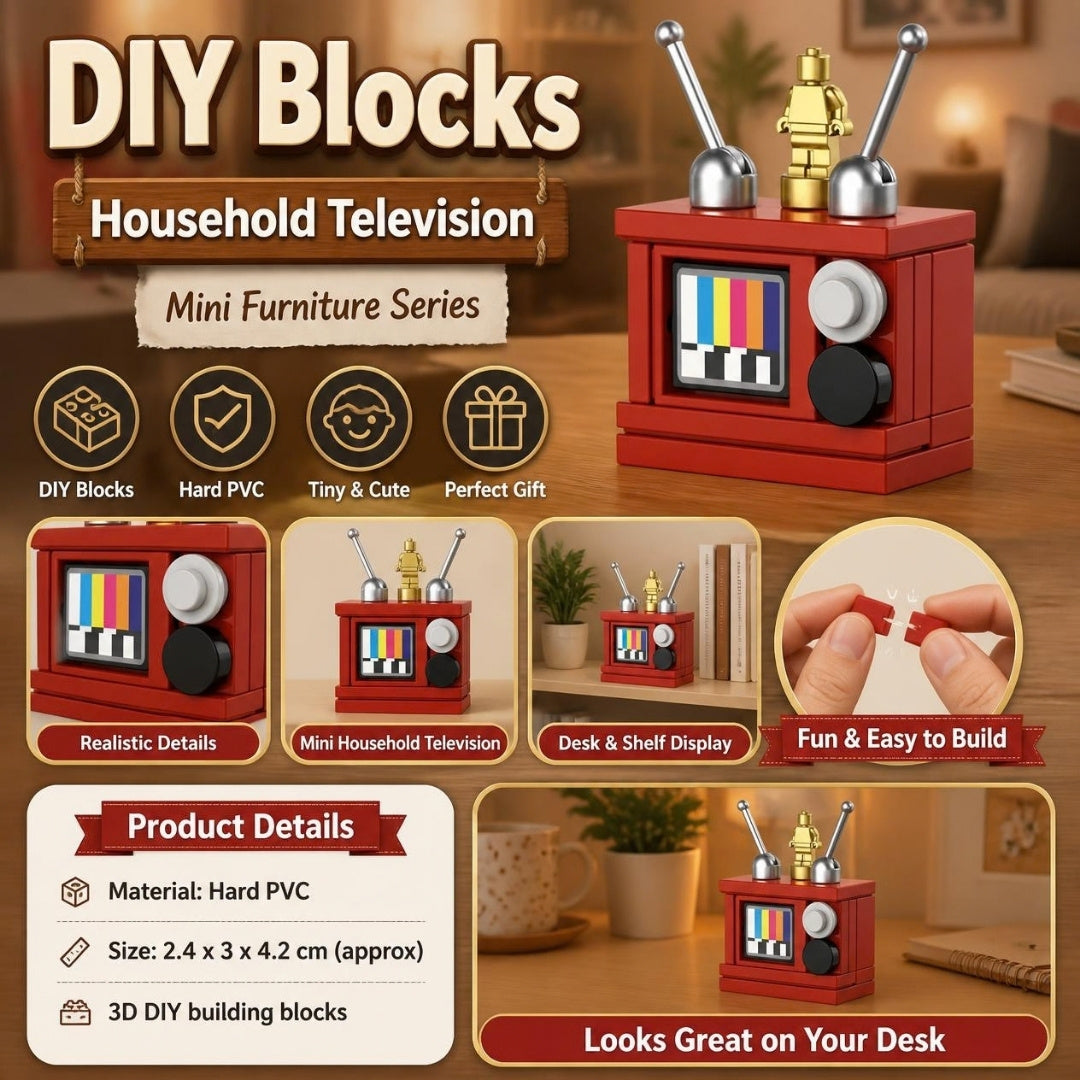 Decool 3D DIY Household Mini-Furniture Blocks Television - product details