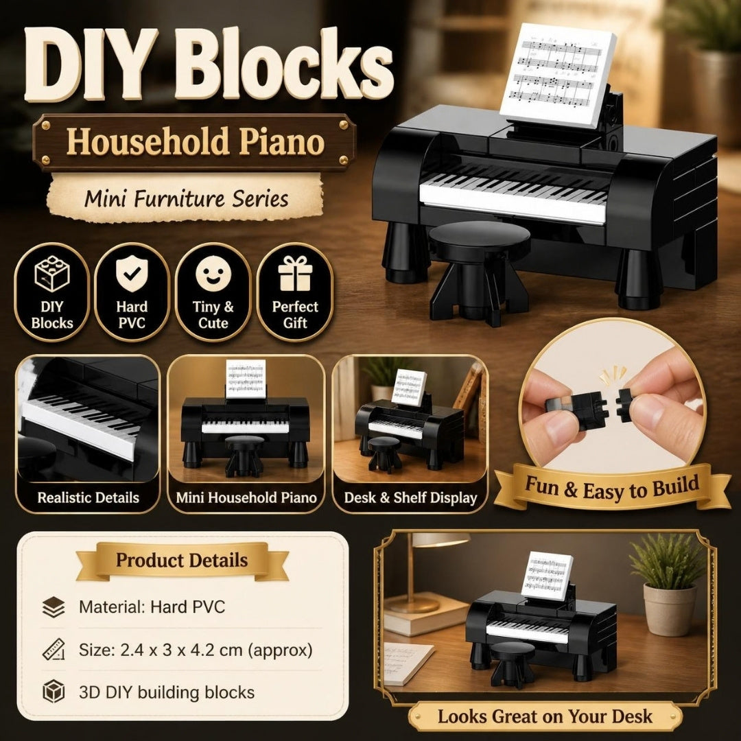Decool 3D DIY Household Mini-Furniture Blocks Piano - product details