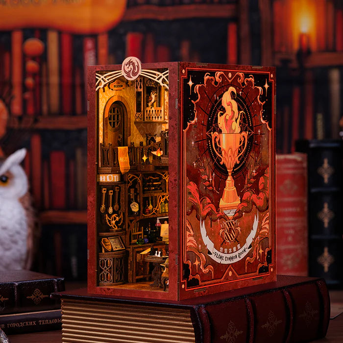 CUTEBEE DIY Book Nook Kit - Flame Common Room