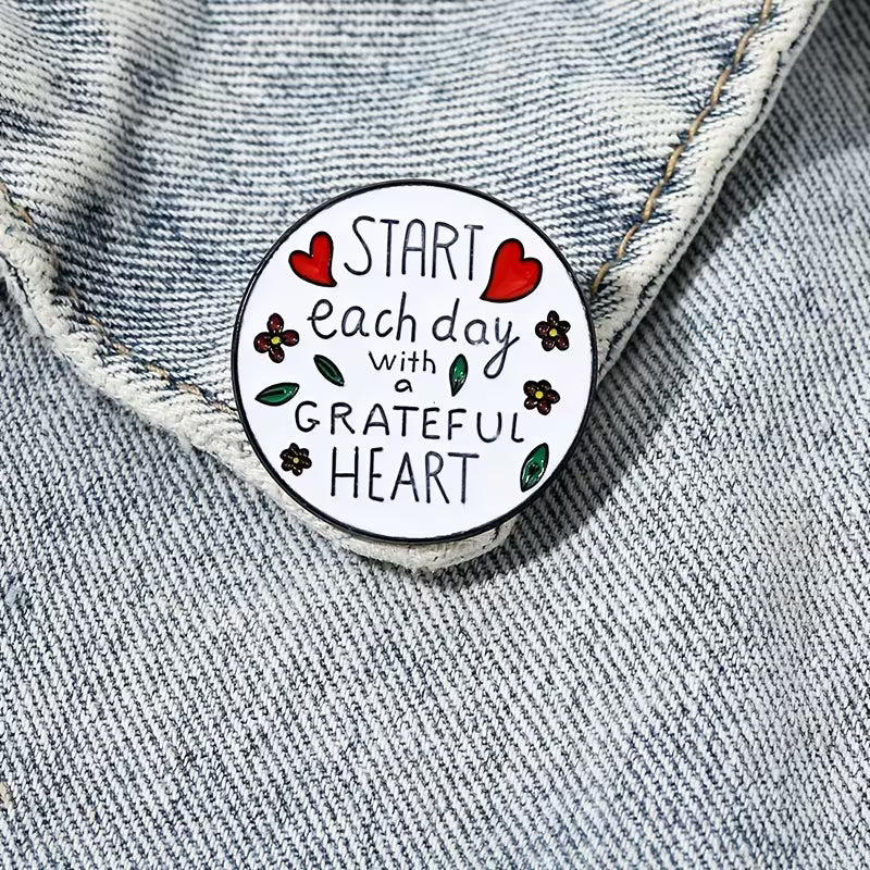 Grateful Heart Brooch Pin