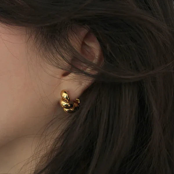 Twisted Croissant Minimal Hoops (Select From Drop Down Menu)