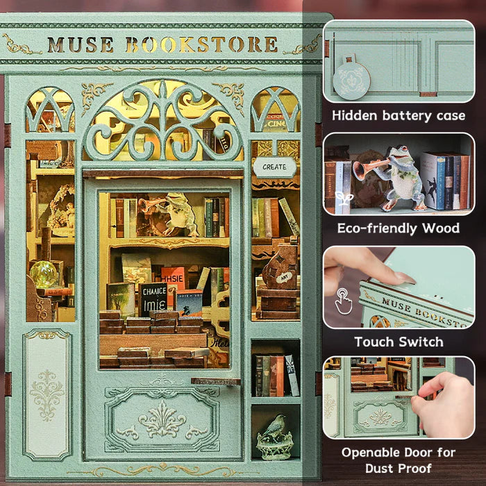 CUTEBEE DIY Book Nook Kit - Muse Bookstore