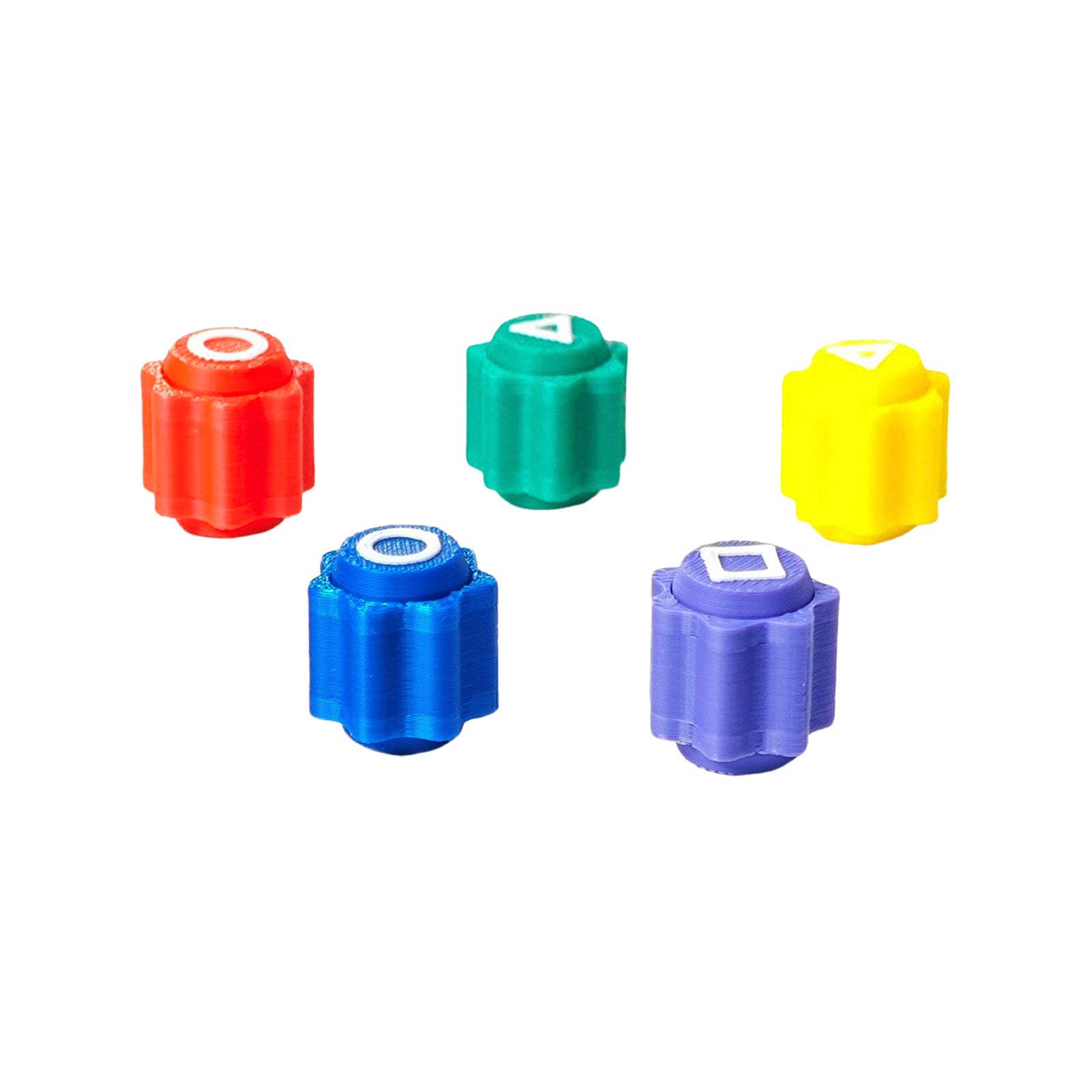 Traditional Korean Gonggi Game Set of 5 Coloured PVC Playing Pieces with Storage Box