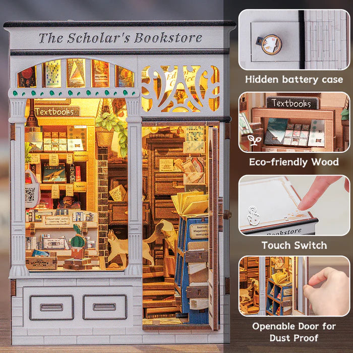 CUTEBEE DIY Book Nook Kit - The Scholar's Bookstore