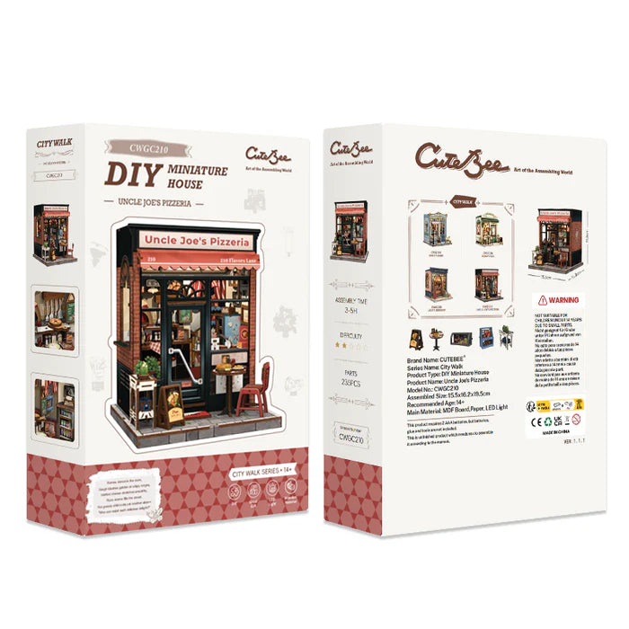 CUTEBEE DIY Book Nook Kit - Uncle Joe's Pizzeria