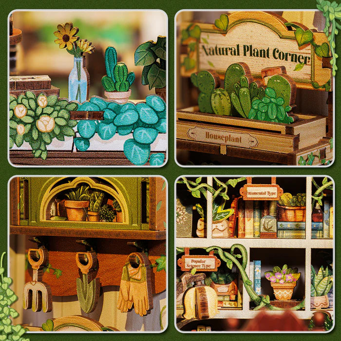 CUTEBEE DIY Book Nook Kit - Green Life Bookshop