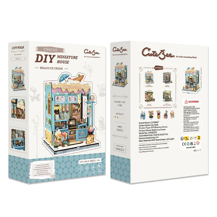 CUTEBEE DIY Book Nook Kit - Bella's Ice Cream