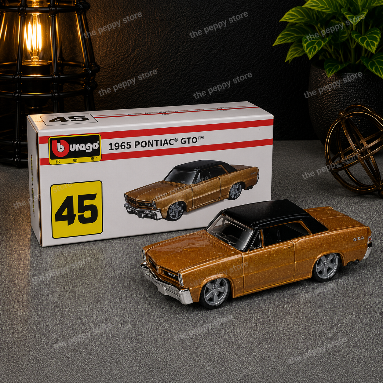 Official Bburago 1965 Pontiac GTO - 1 : 64 Diecast Scale Model