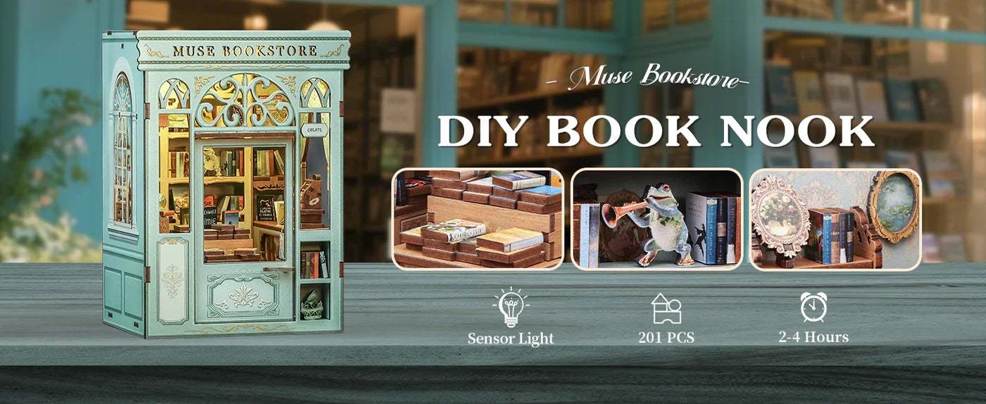 CUTEBEE DIY Book Nook Kit - Muse Bookstore