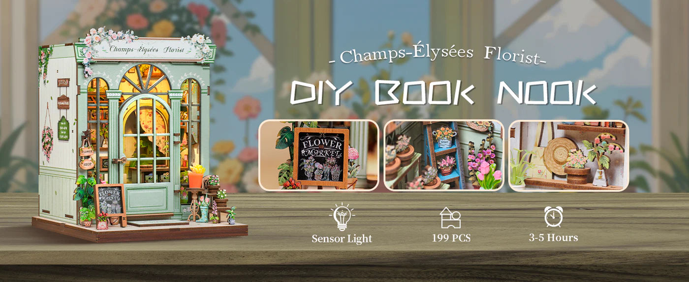 CUTEBEE DIY Book Nook Kit - Champs-Élysées Florist