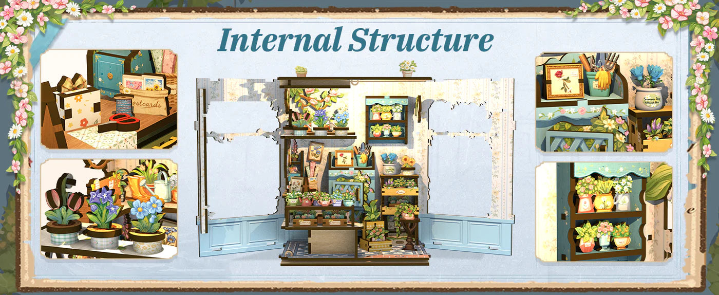 CUTEBEE DIY Book Nook Kit - Anna's Blue Blossom