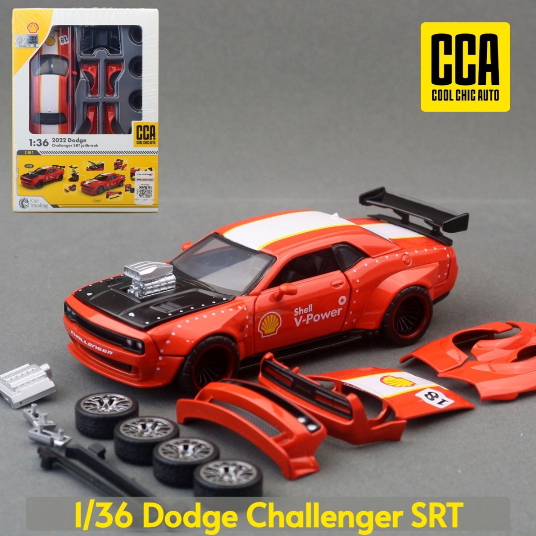 1:36 Scale 2022 CCA Dodge Challenger SRT Jailbreak 2-in-1 Die-Cast Model Car