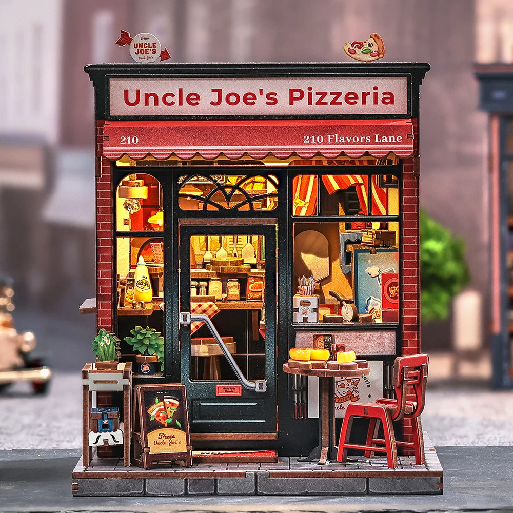 CUTEBEE DIY Book Nook Kit - Uncle Joe's Pizzeria