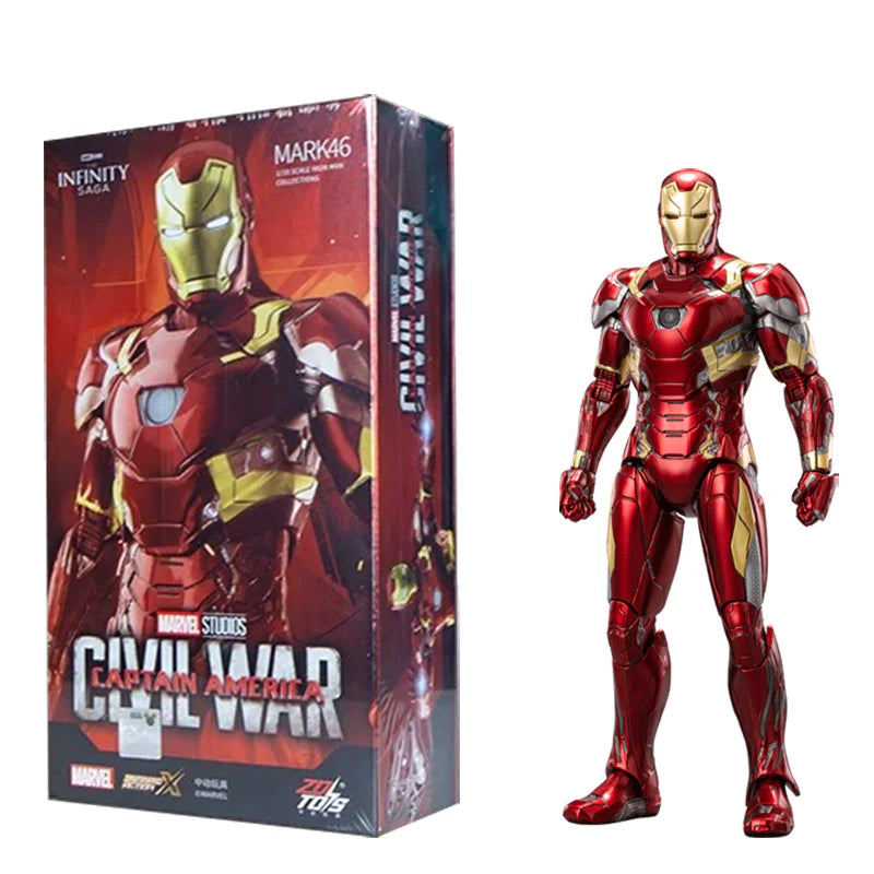 Marvel Studios Iron Man : Civil War 1:10 Scale Iron Man Mark 46 MK46 Figure by ZD Toys (Size-7 Inch)