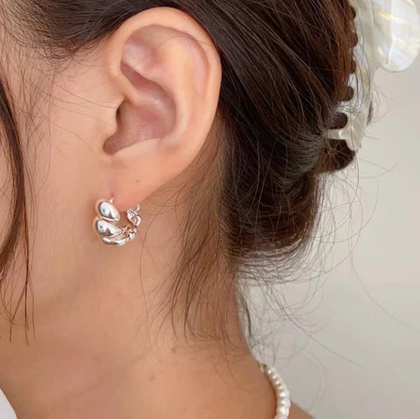 Twisted Croissant Minimal Hoops (Select From Drop Down Menu)