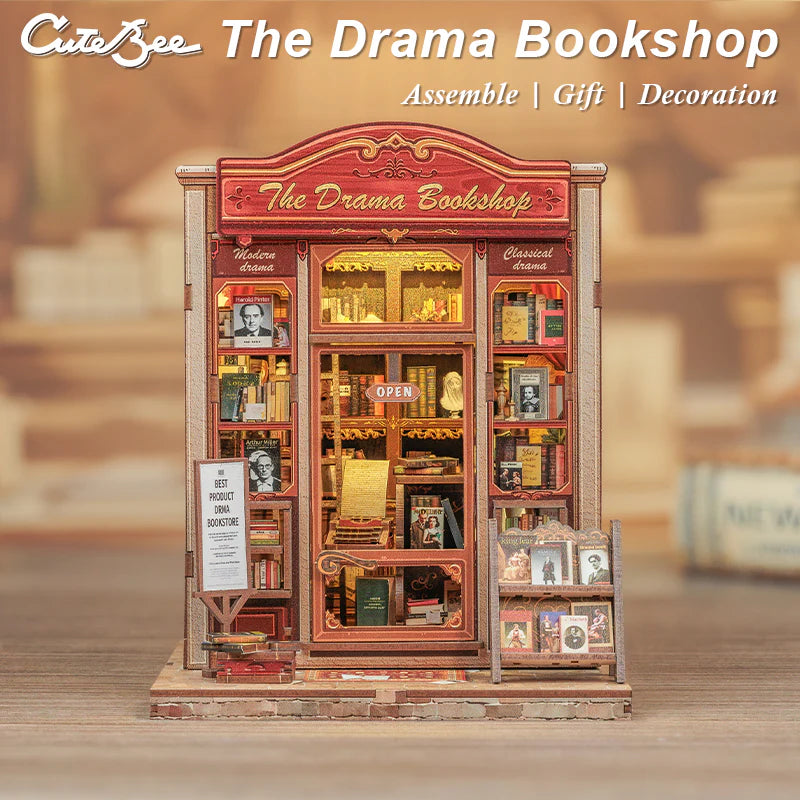 CUTEBEE DIY Book Nook Kit - The Drama Bookshop
