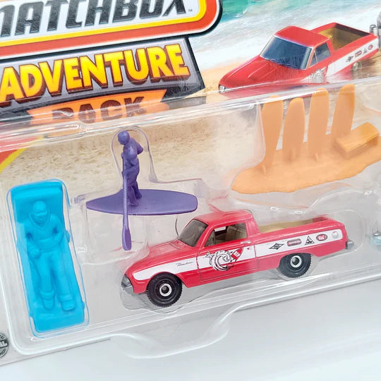 Matchbox Adventure Pack Scale 1 : 64 2025 '61 Ford Ranchero / MBX Travel Trailer II and Surfing II Vehicles Exclusive Collection