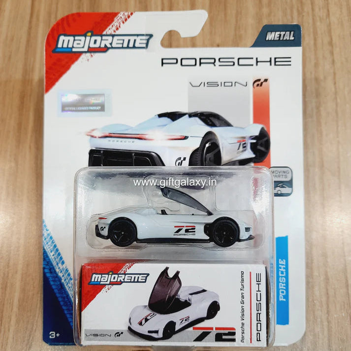 Majorette 1:64 Scale Diecast Car Model - Porsche Deluxe - Porsche Vision Gran Turismo (White)