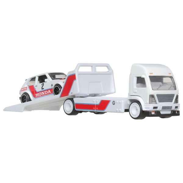 Hot Wheels 1:64 Car Culture Team Transport - '73 Honda Civic Custom Aero Lift Plus Kool Kombi Combo
