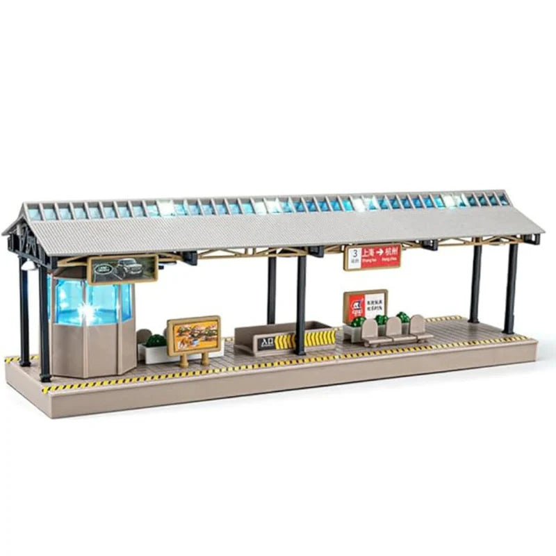 Railway Center Diorama With Lights for 1:64 Diecast Models - No Figures Included (No Cod Allowed On This Product) - Prepaid Orders Only