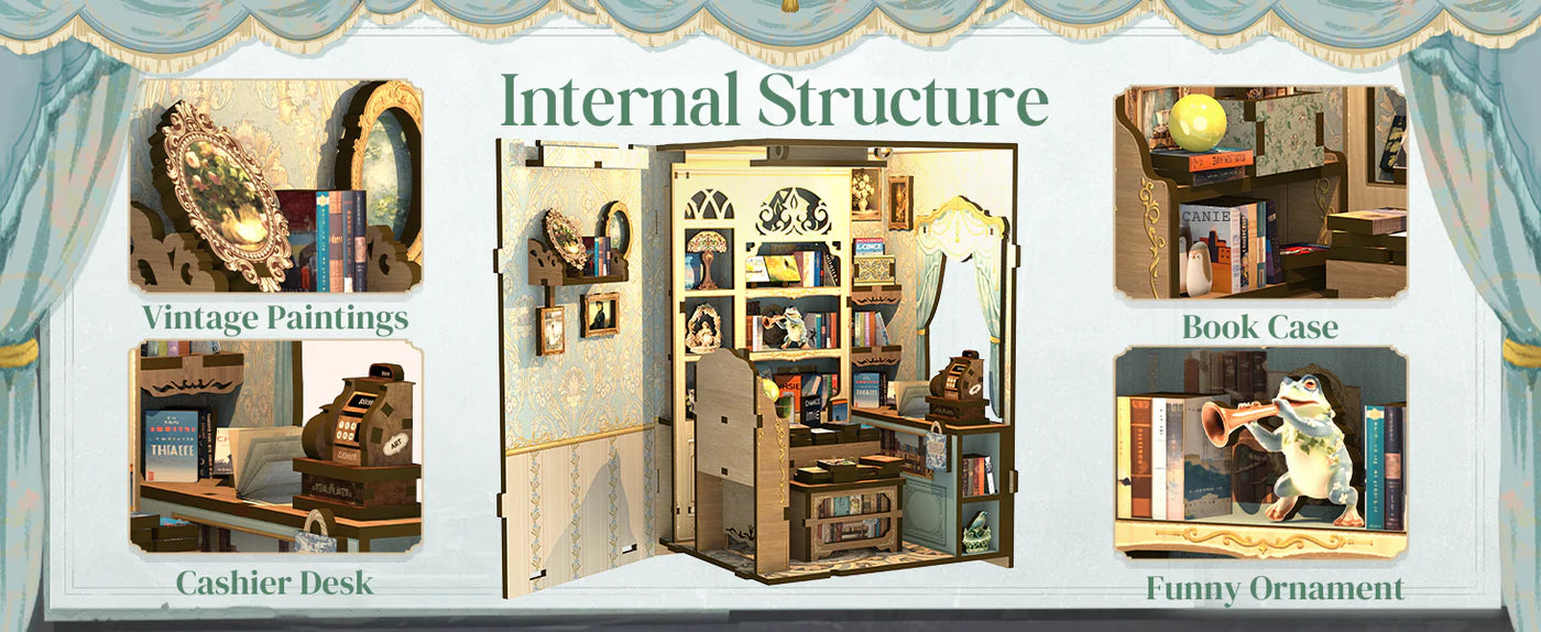 CUTEBEE DIY Book Nook Kit - Muse Bookstore