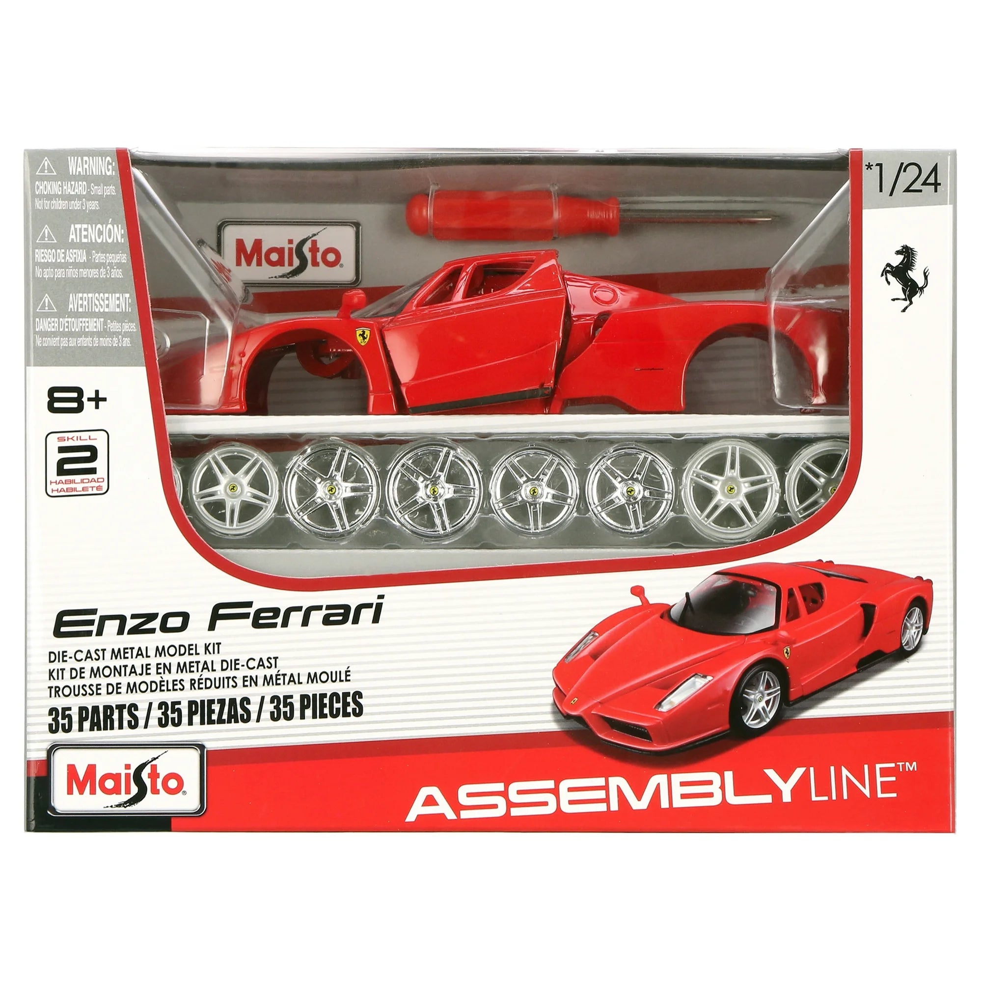 Maisto Official Licensed - Scale 1 : 24 Assembly Line Enzo Ferrari Collection Diecast Scale Model - 35 Pieces Assembly Kit