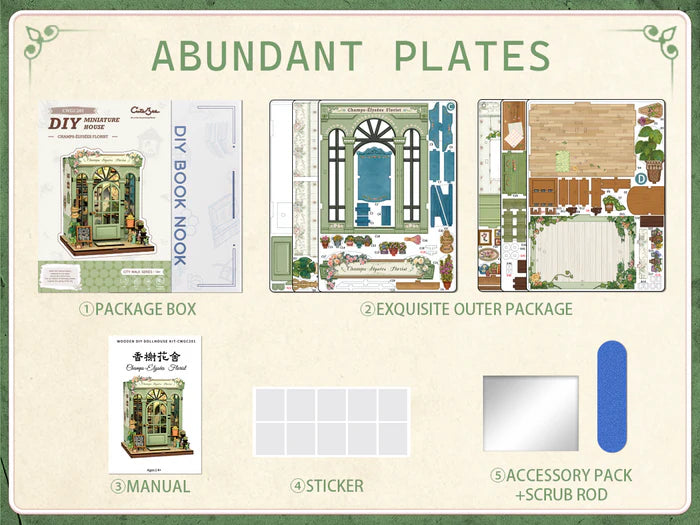 CUTEBEE DIY Book Nook Kit - Champs-Élysées Florist