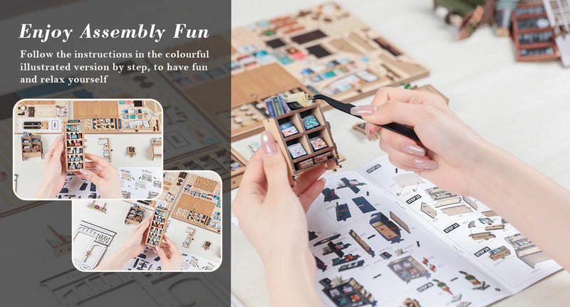 CUTEBEE DIY Book Nook Kit - The Scholar's Bookstore