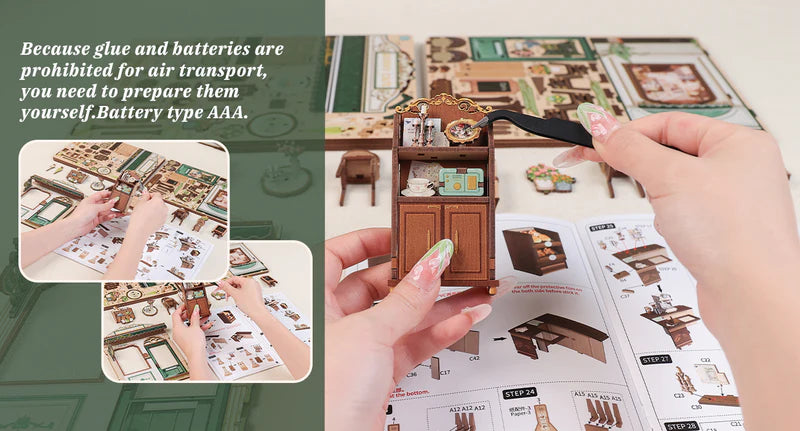 CUTEBEE DIY Book Nook Kit - Sunny Cafe