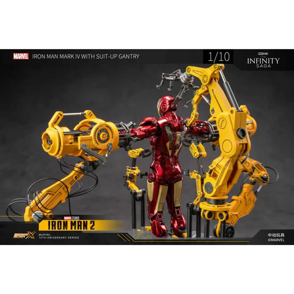 Marvel Studios The Avengers : The infinity Saga iron Man Mark 4 MK04 1:10 Scale Collection Suit-up Gantry Figure by ZD Toys