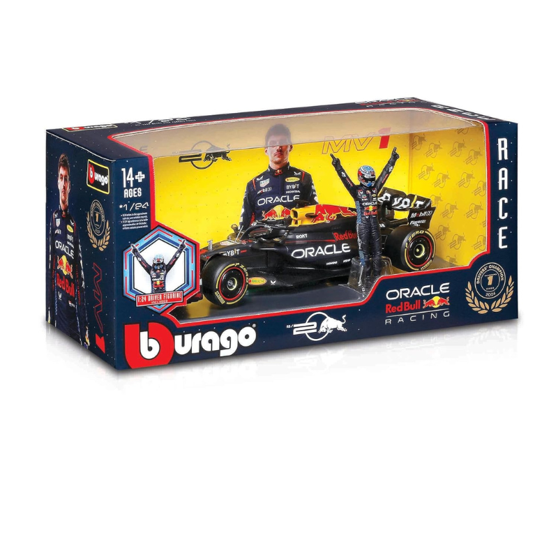 Bburago Oracle Red Bull Racing F1 Car with Max Verstappen Driver Figur