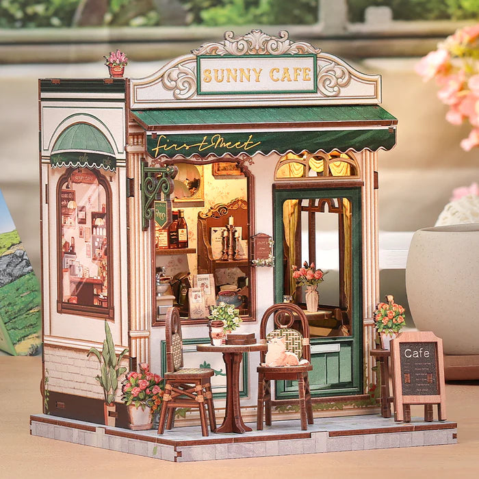 CUTEBEE DIY Book Nook Kit - Sunny Cafe