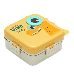 Dinosaur 5 Compartments Stainless Steel Lunch Box with Spoon and Salad Cup