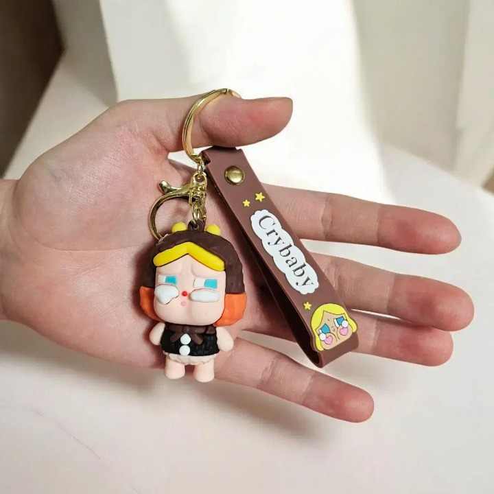 Crying Baby 3D Silicon Keychain With Bagcharm and Strap (Select From Drop Down Menu)