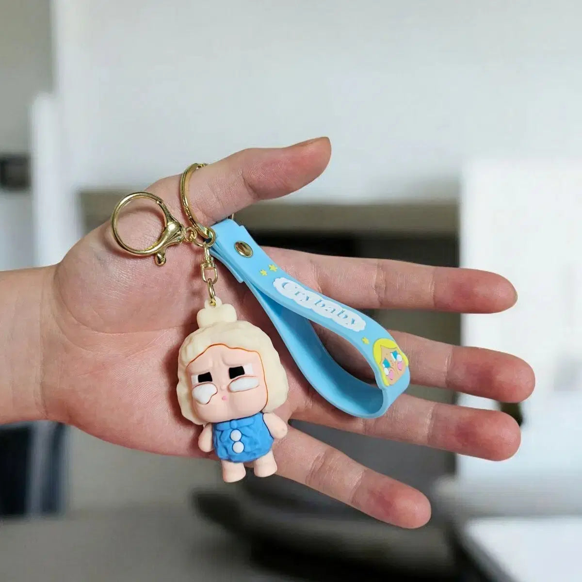 Crying Baby 3D Silicon Keychain With Bagcharm and Strap (Select From Drop Down Menu)