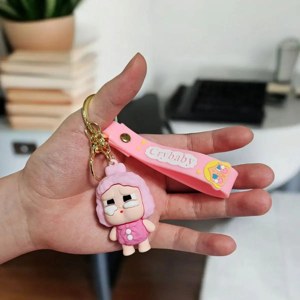 Crying Baby 3D Silicon Keychain With Bagcharm and Strap (Select From Drop Down Menu)