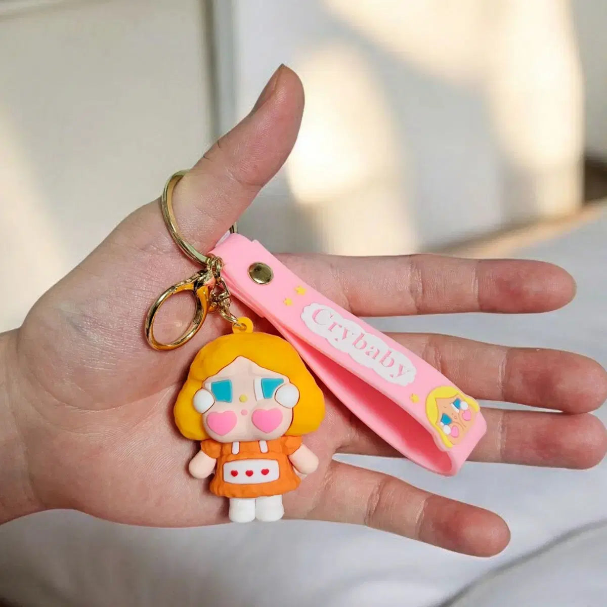 Crying Baby 3D Silicon Keychain With Bagcharm and Strap (Select From Drop Down Menu)