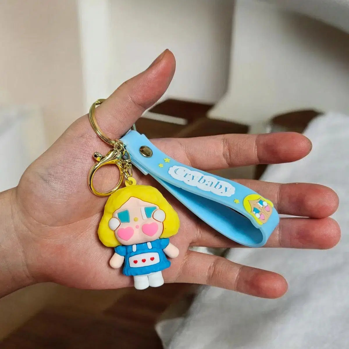 Crying Baby 3D Silicon Keychain With Bagcharm and Strap (Select From Drop Down Menu)