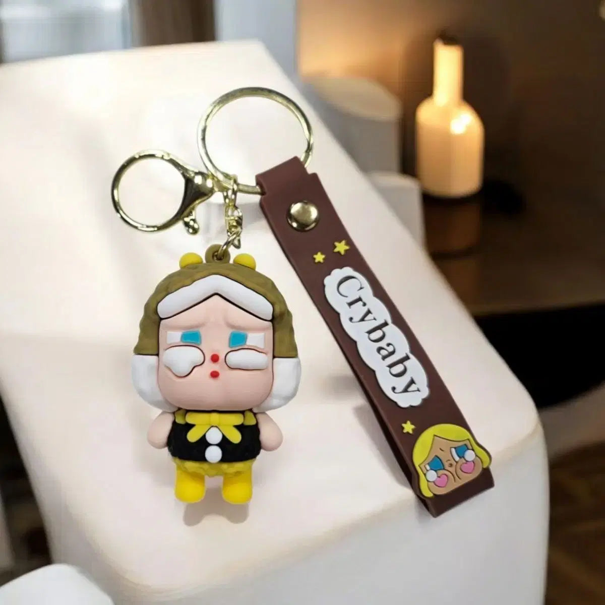 Crying Baby 3D Silicon Keychain With Bagcharm and Strap (Select From Drop Down Menu)
