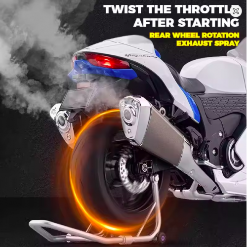 Suzuki Hayabusa GSX-1300R Alloy Model 1:6 Scale Collectible Alloy Metal Diecast Motorcycle Model with Sound, Light & Dynamic Display - Battery Operated