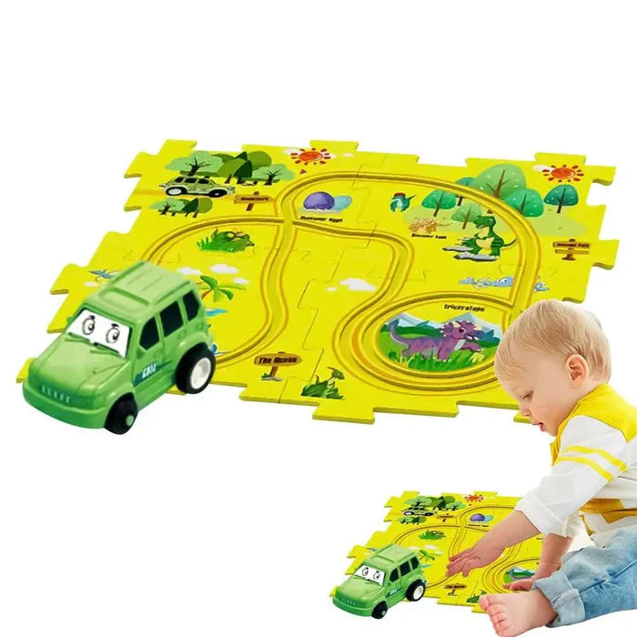 Railcar Dinosaur Series Puzzle Track Game - 13 pcs
