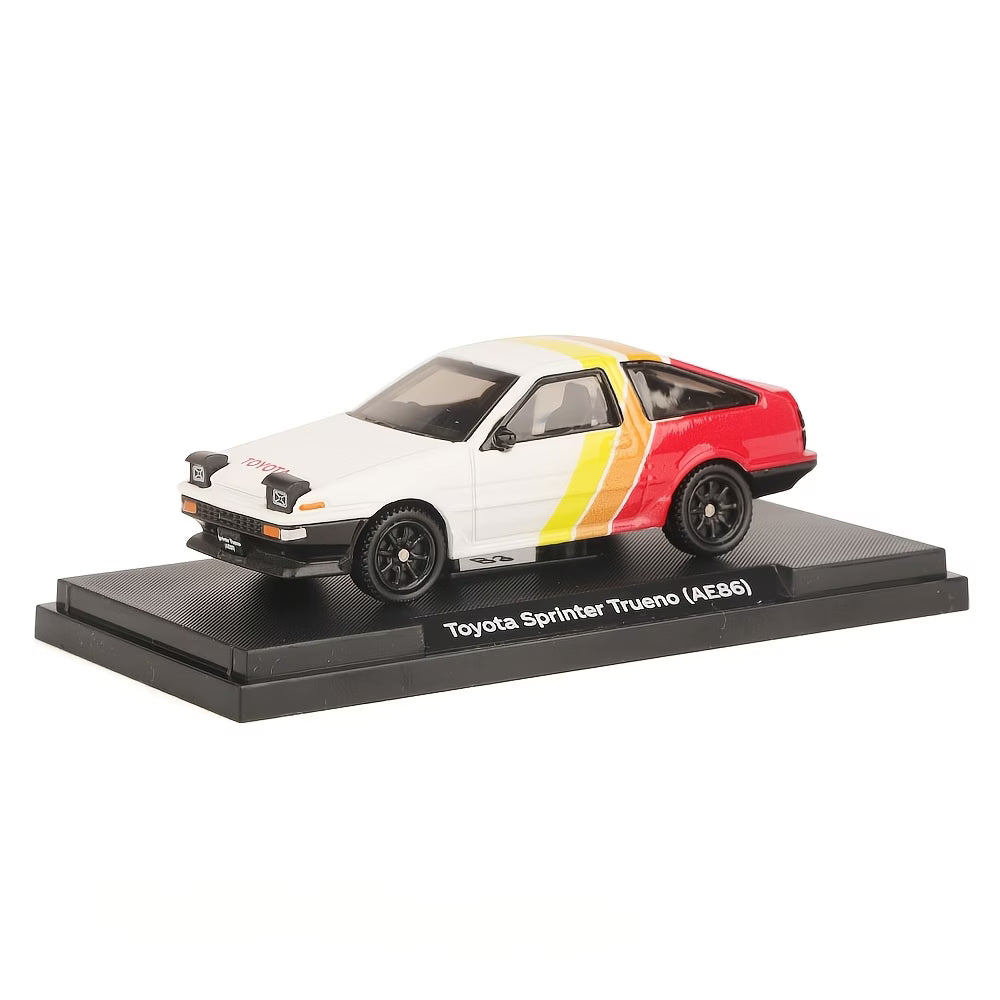 CCA Toyota Sprinter Trueno AE86 White Red Yellow 1:64 Diecast Model Car