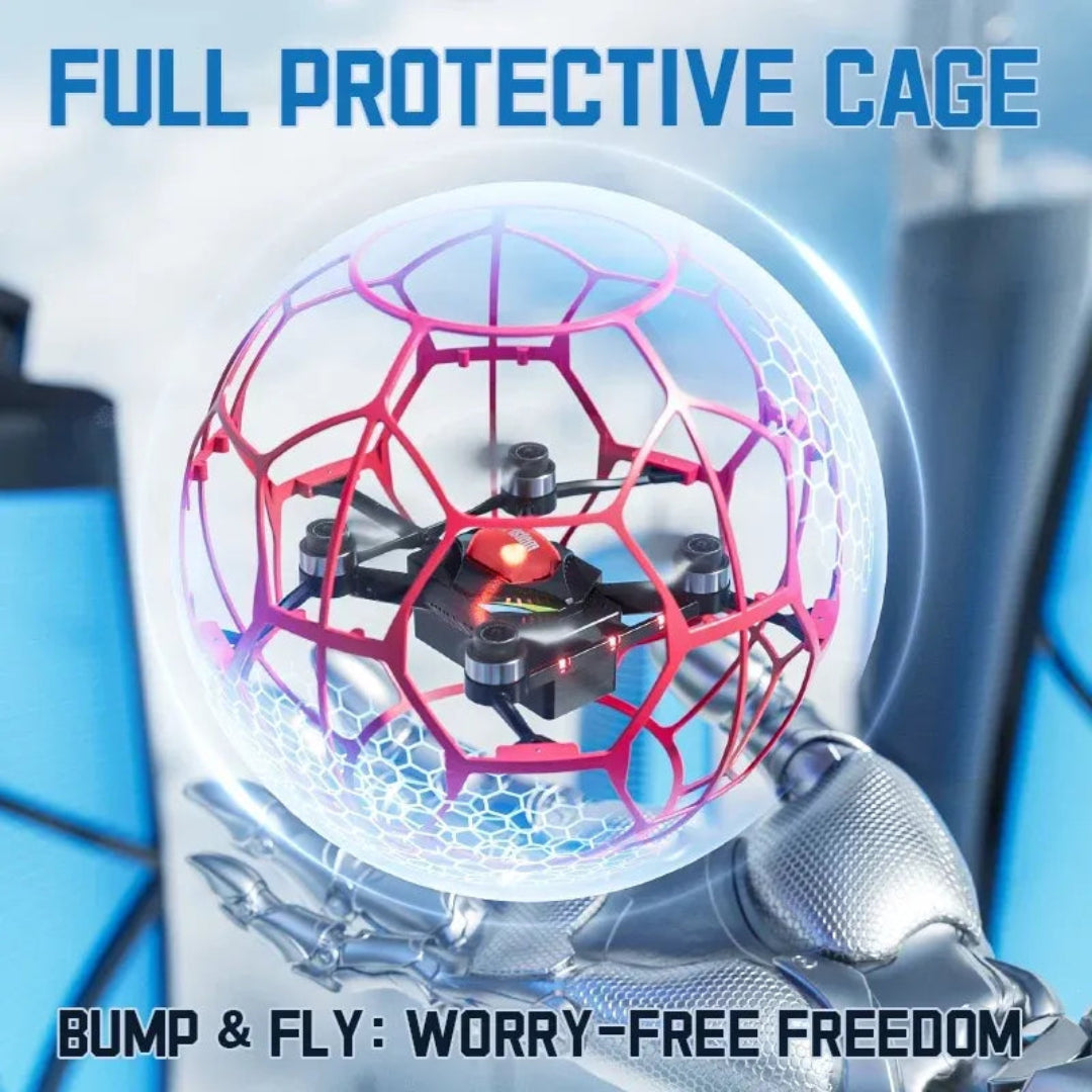 4DRC V51 Sportstem Brushless Flying Ball Drone – Red 4-Axis RC Drone