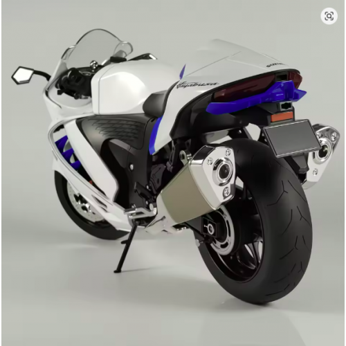 Suzuki Hayabusa GSX-1300R Alloy Model 1:6 Scale Collectible Alloy Metal Diecast Motorcycle Model with Sound, Light & Dynamic Display - Battery Operated