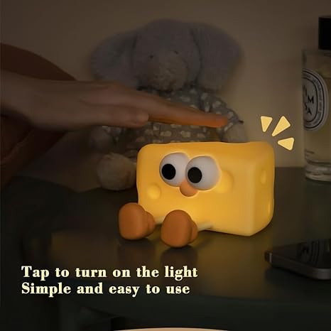 Cute Cheese Night Light - USB Chargeable Lamp