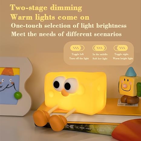 Cute Cheese Night Light - USB Chargeable Lamp