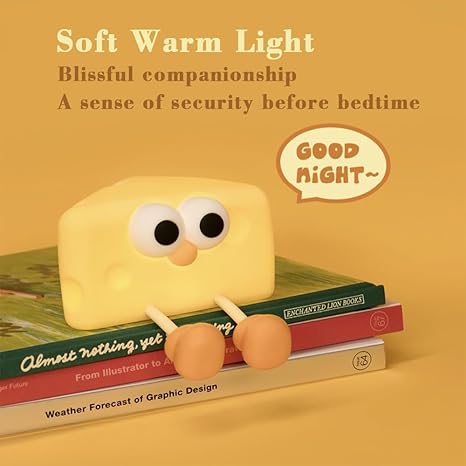 Cute Cheese Night Light - USB Chargeable Lamp