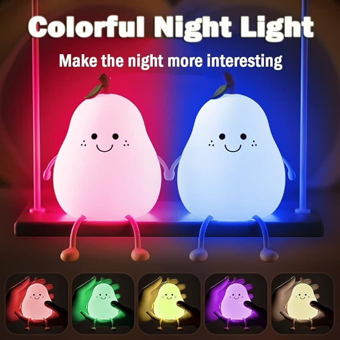Pear 3D Silicon Colour - Changing Usb Chargeable Lamp